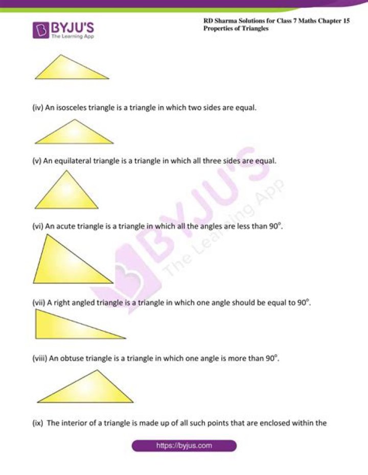 Triangle and Its Properties Class 7 Questions & Answers PDF