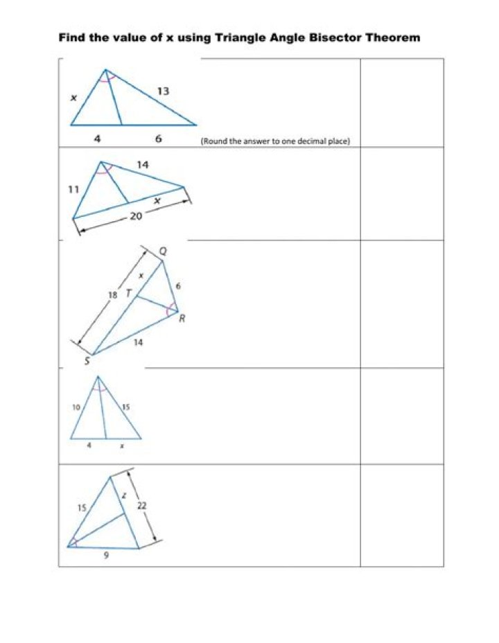 Triangle Angle Bisector Theorem Worksheet PDF – Download Now
