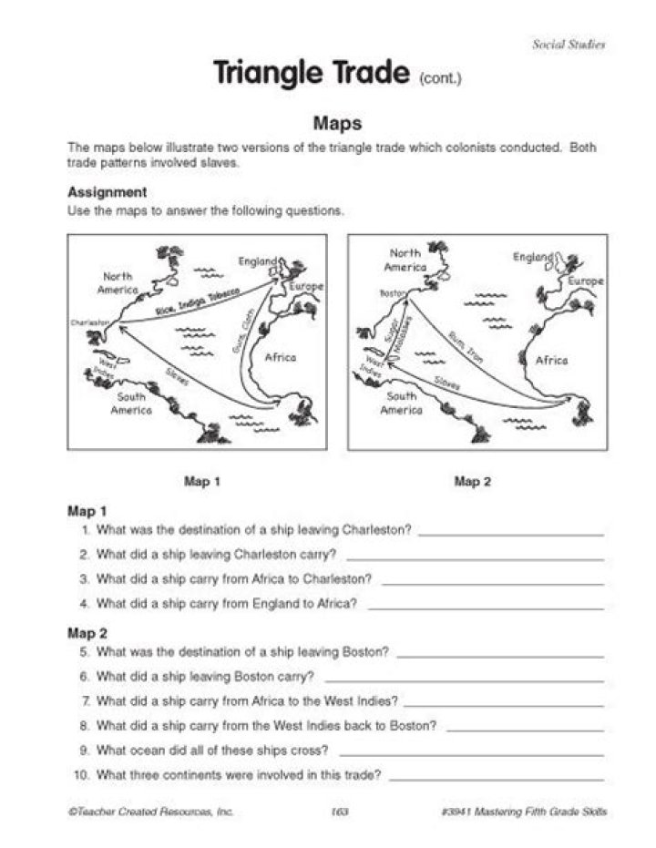 Triangular Trade Map Worksheet PDF – Download Free Educational Resource