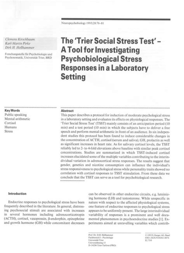 Trier Social Stress Test PDF – Download Free Evaluation Guide