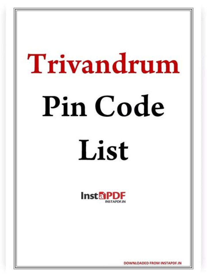 Trivandrum Pin Code List PDF – Download Complete 2024 Map
