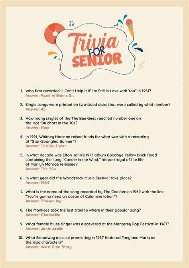 Trivia for Seniors with Answers PDF – Fun & Easy Brain Games