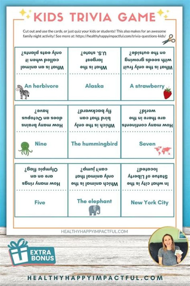 Fun Trivia Questions for Kids PDF – Printable Fun Facts & Games