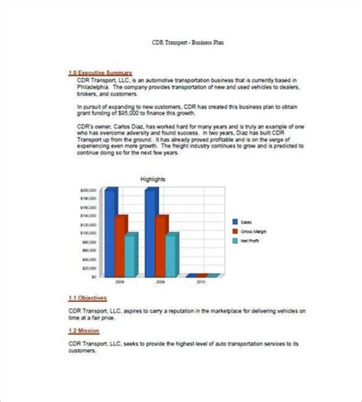 Free Trucking Business Plan Sample PDF for Startups