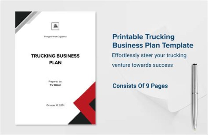 Trucking Business Plan Template PDF for Startup Success