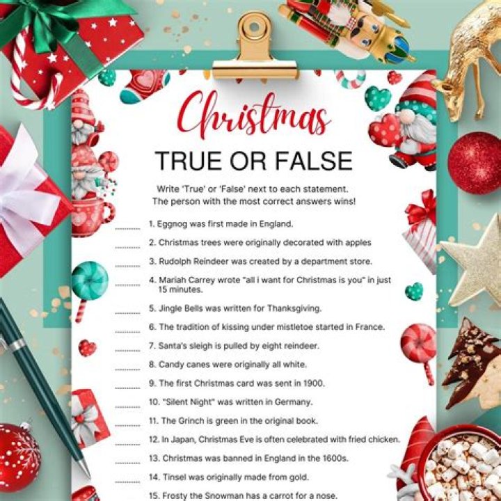 True or False Christmas Questions and Answers PDF – Test Your Knowledge
