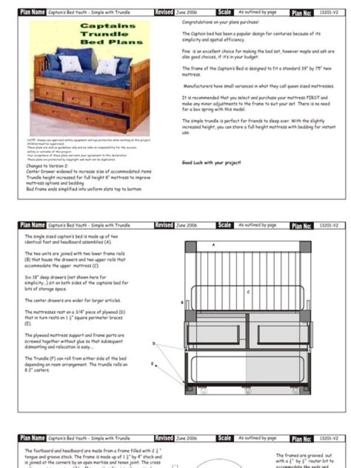 Free Trundle Bed Plans PDF: Easy DIY Bed Plans for Kids' Beds