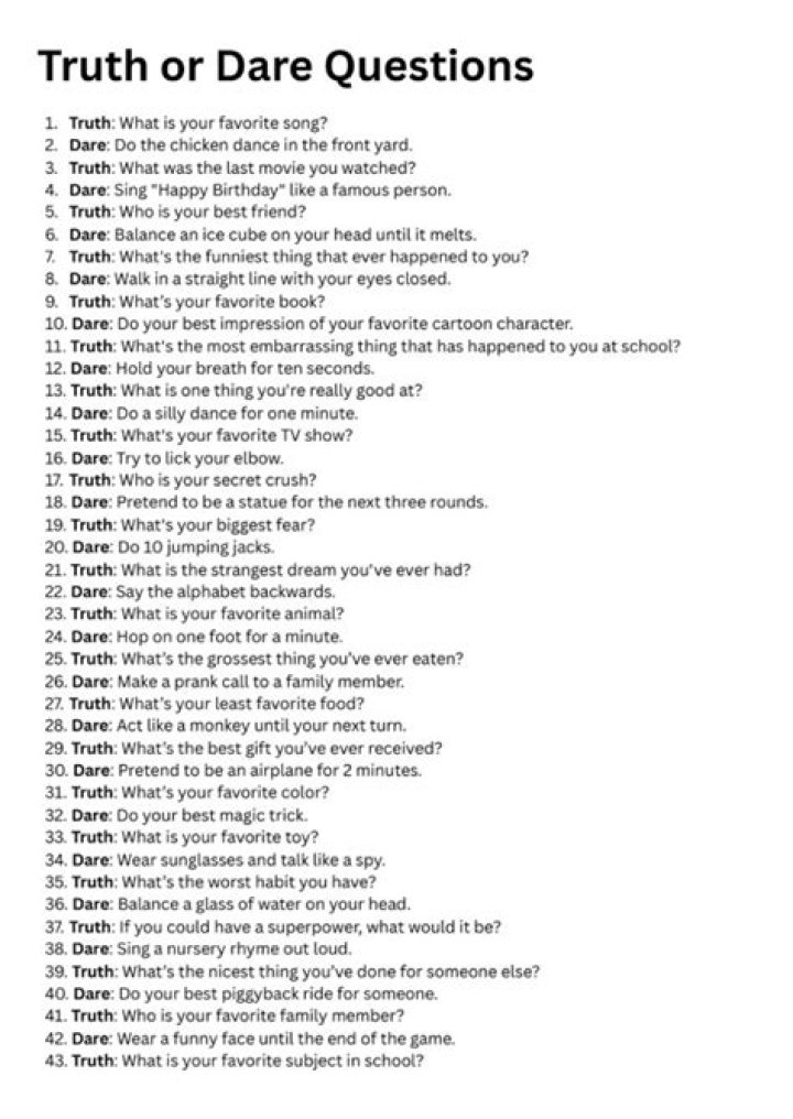 Free Truth or Dare Questions PDF for Fun & Games