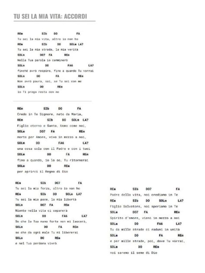 Tu Sei La Mia Vita: Leggi il Testo PDF Completo