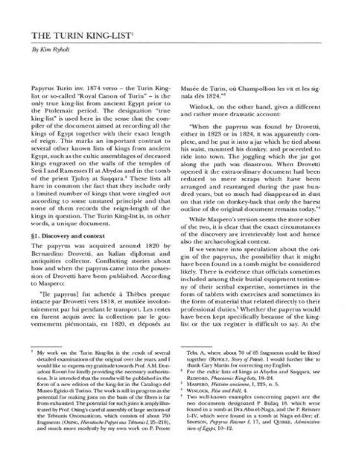 Turin King-List PDF: Complete Royal Genealogy and Historical Records