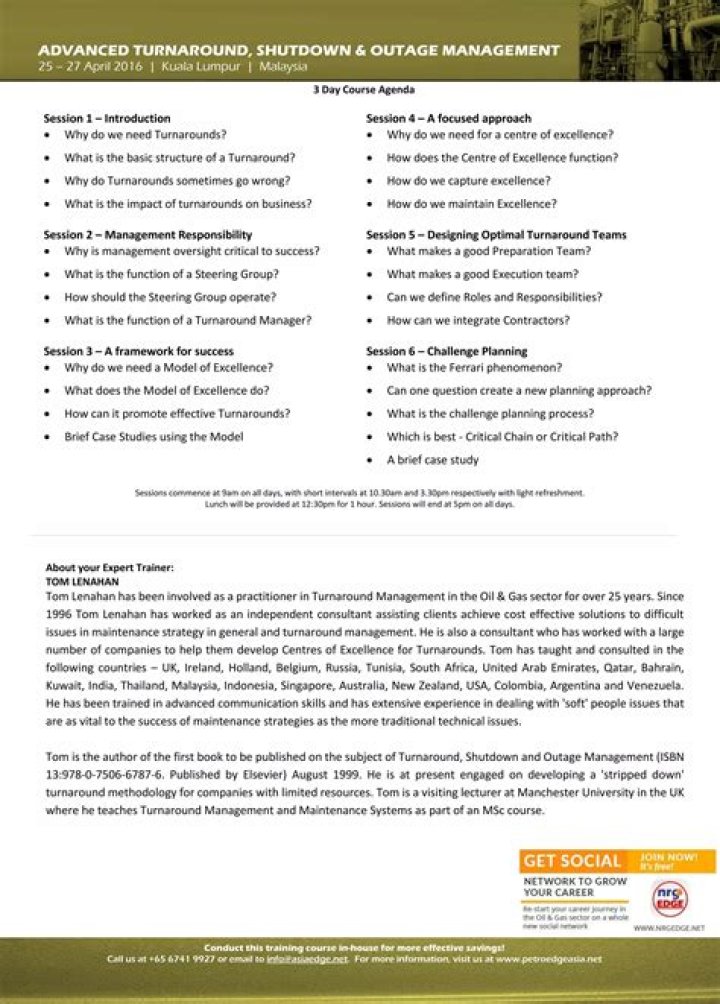 Efficient Turnaround Shutdown & Outage Management PDF Guide