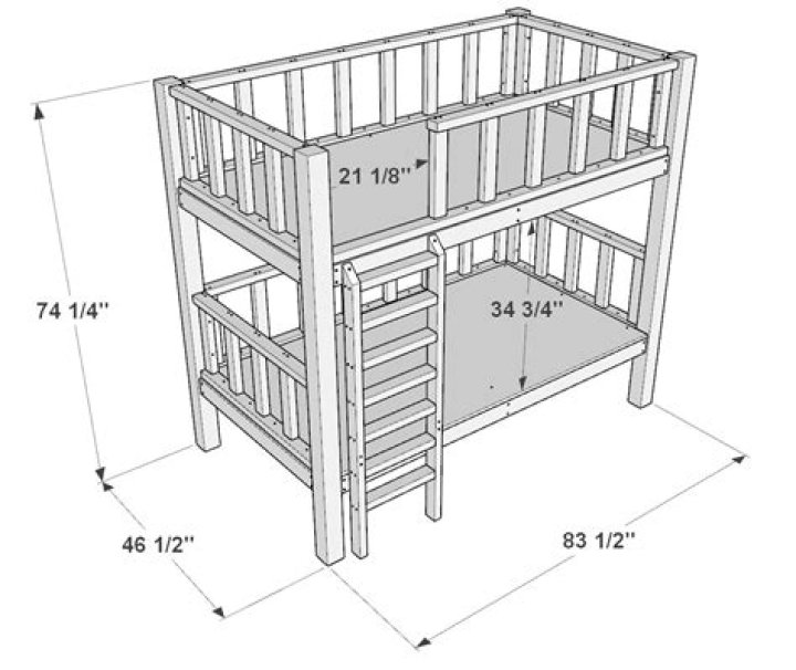 Twin Over Full Bunk Bed Plans PDF – Easy Assembly & Space-Saving Design