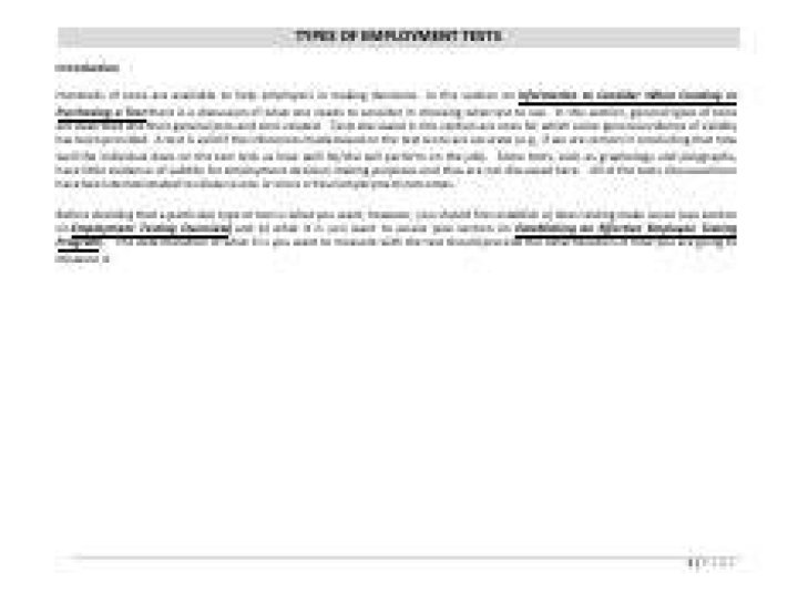 Types of Employment Tests PDF: What You Need to Know