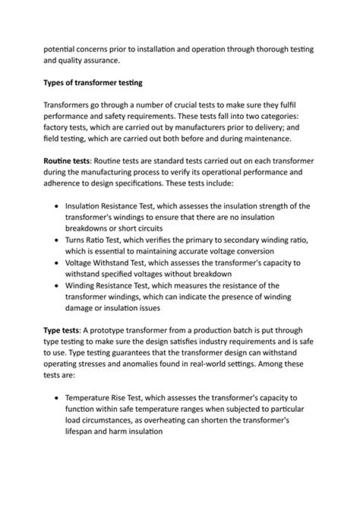Types of Transformer Testing PDF: Comprehensive Guide for Electrical Professionals