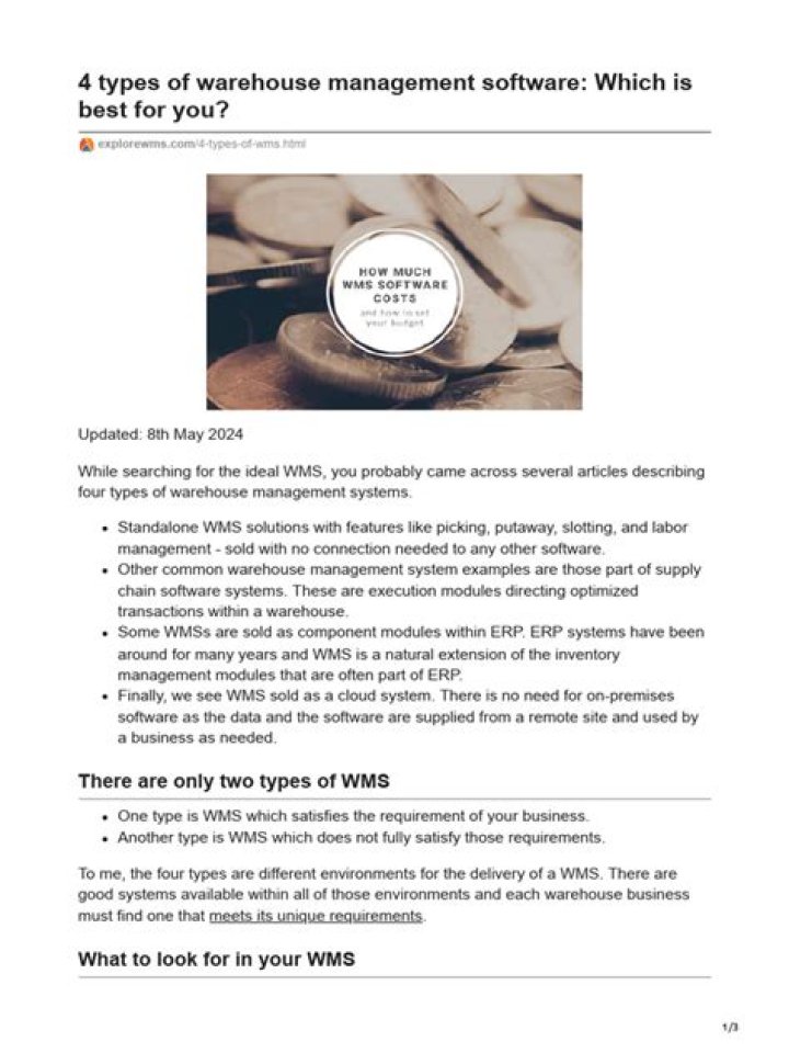 Types of Warehouse Management Systems: A Comprehensive PDF Guide