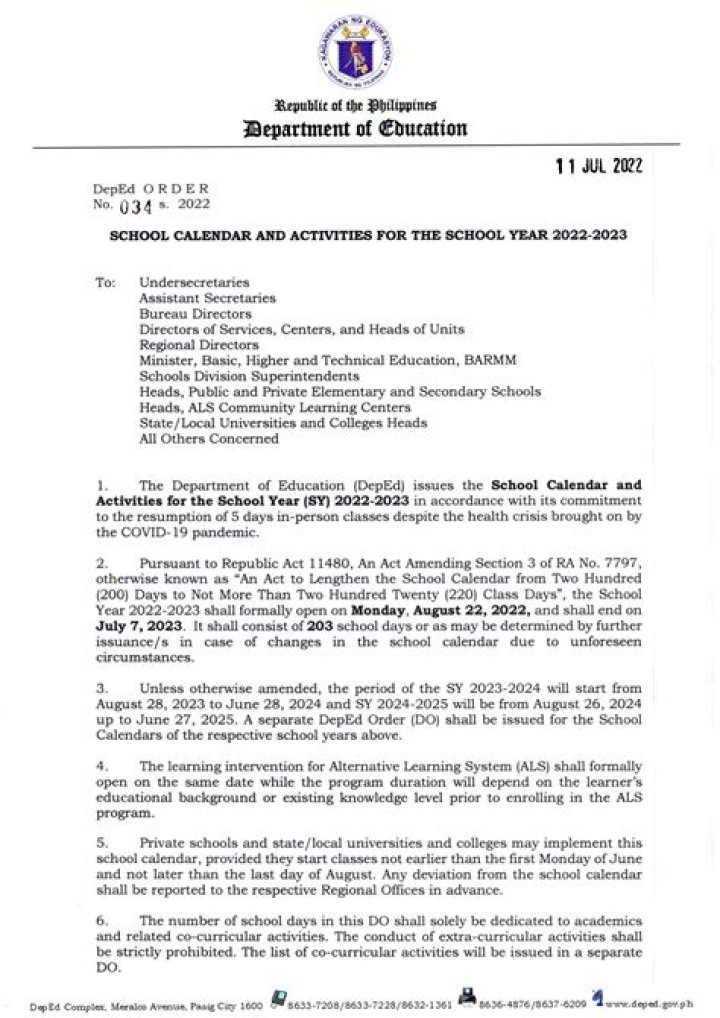 U.S. Philippine 8-Star Memo & Annual Activities List PDF Released