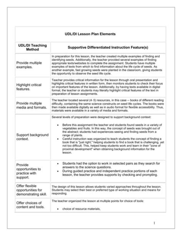 UDL Lesson Plan Examples PDF: Ready-to-Use Resources for Inclusive Teaching