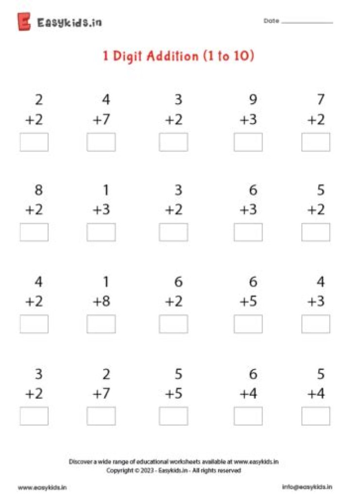 Free UKG Maths Worksheets PDF for Instant Download
