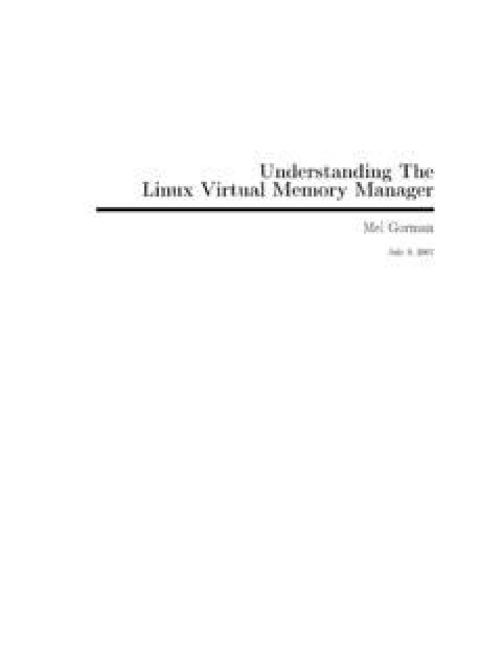 Understanding the Linux Virtual Memory Manager: A Comprehensive PDF Guide