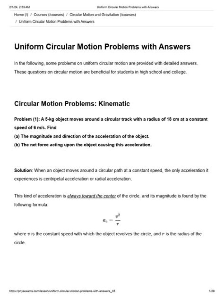 Uniform Motion Problems with Step-by-Step Solutions and Answers PDF