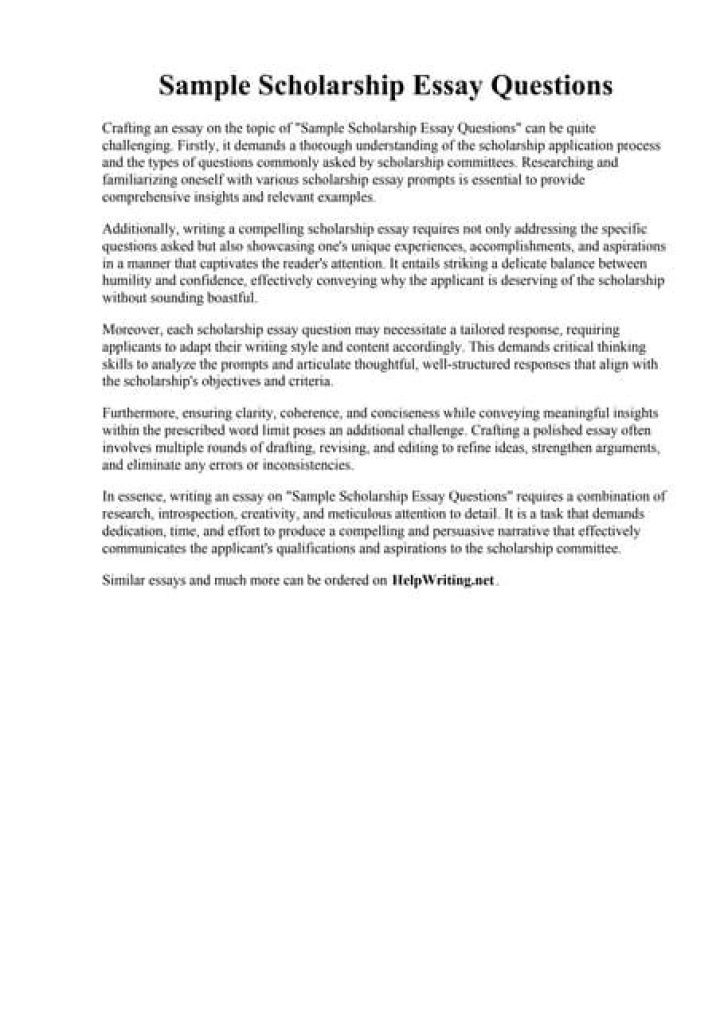 Unique Scholarship Essay Questions PDF: Unlock Your Best Application