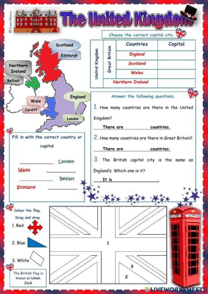 Free UK Worksheet PDF: United Kingdom Geography & History Activities
