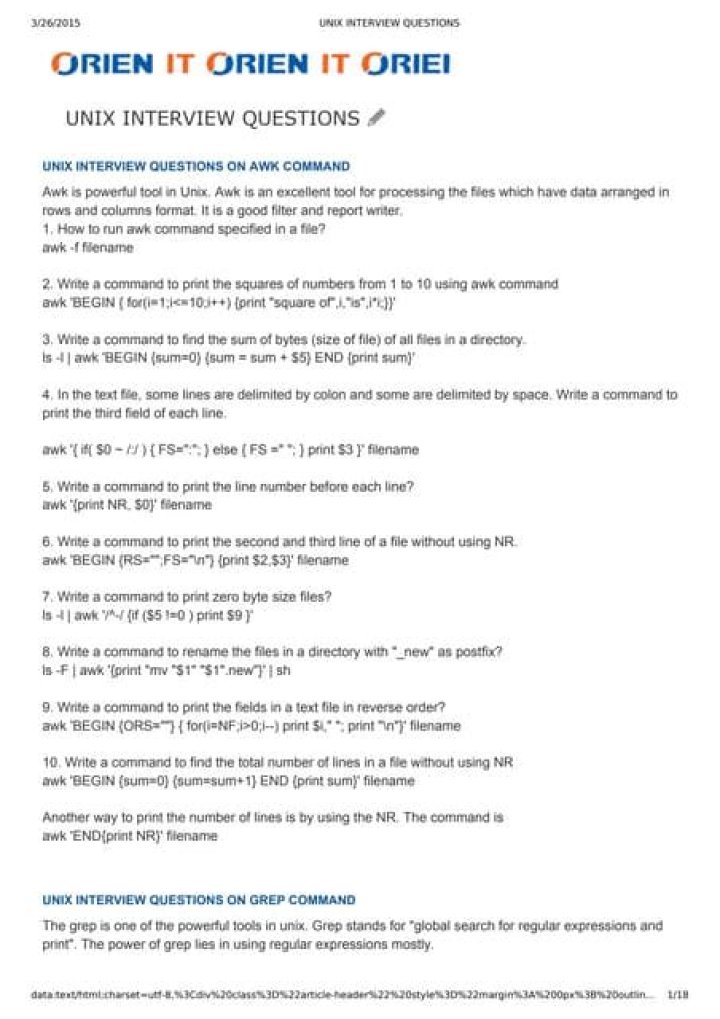 Top 50 Unix Interview Questions PDF for Success in 2024