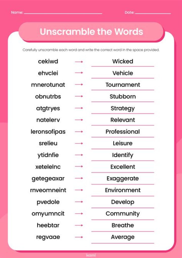 Unscramble Words with Answers PDF: Instant Word Puzzles