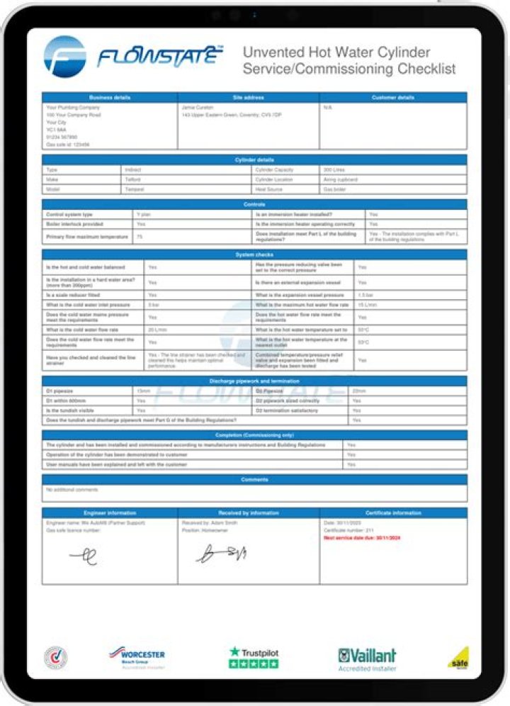 Unvented Cylinder Service Sheet PDF – Download Complete Maintenance Guide