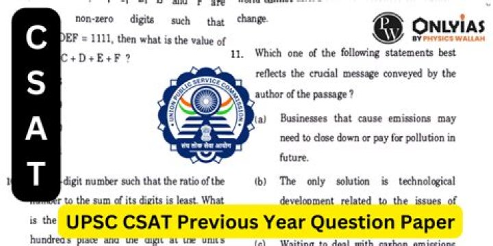 UPSC CSAT 2023 Question Paper PDF: Download Exam Sample Paper