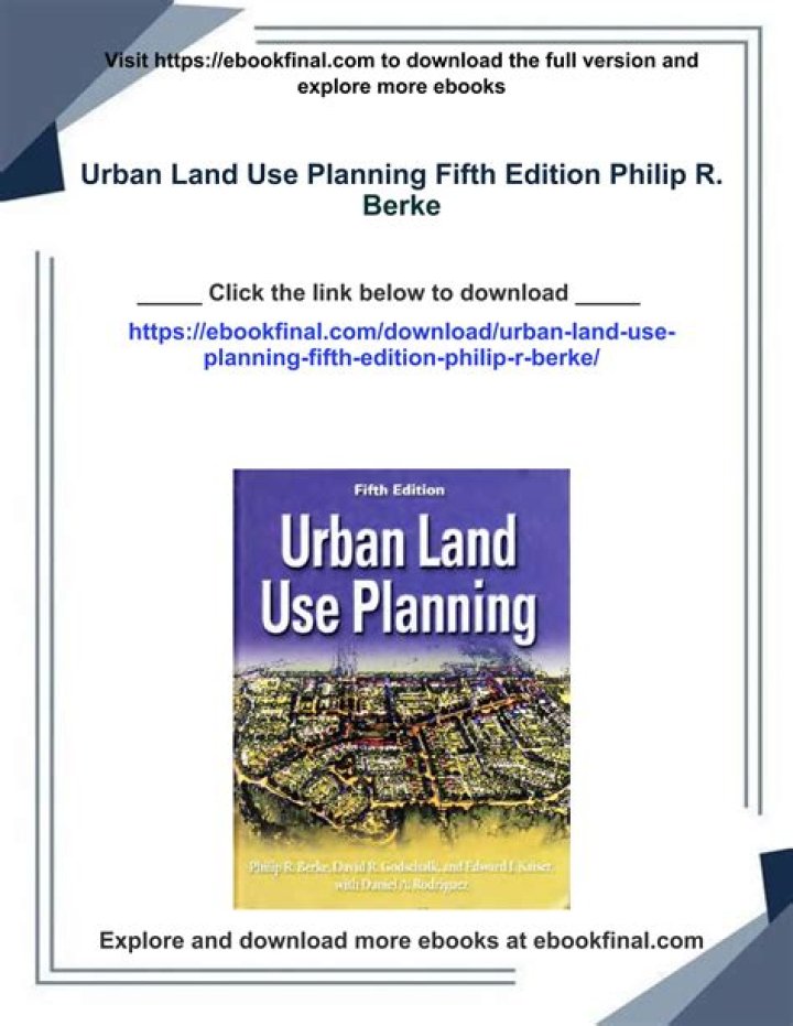 Urban Land Use Planning Berke PDF: Key Insights for Sustainable Cities