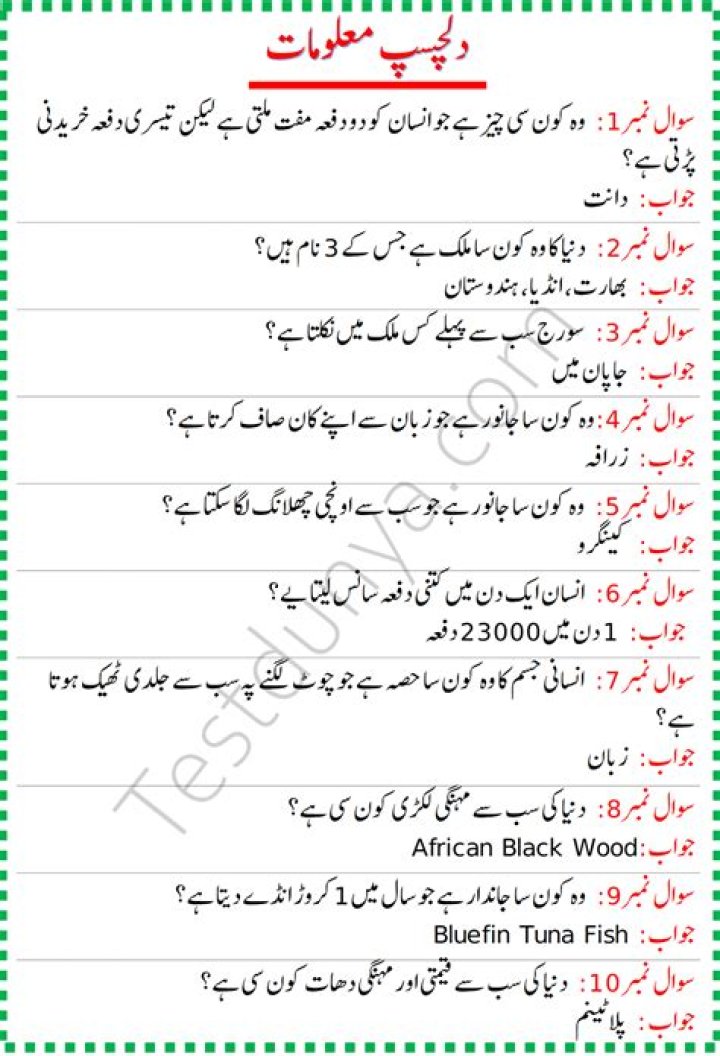 Urdu Paheliyan with Answer PDF for Easy Learning