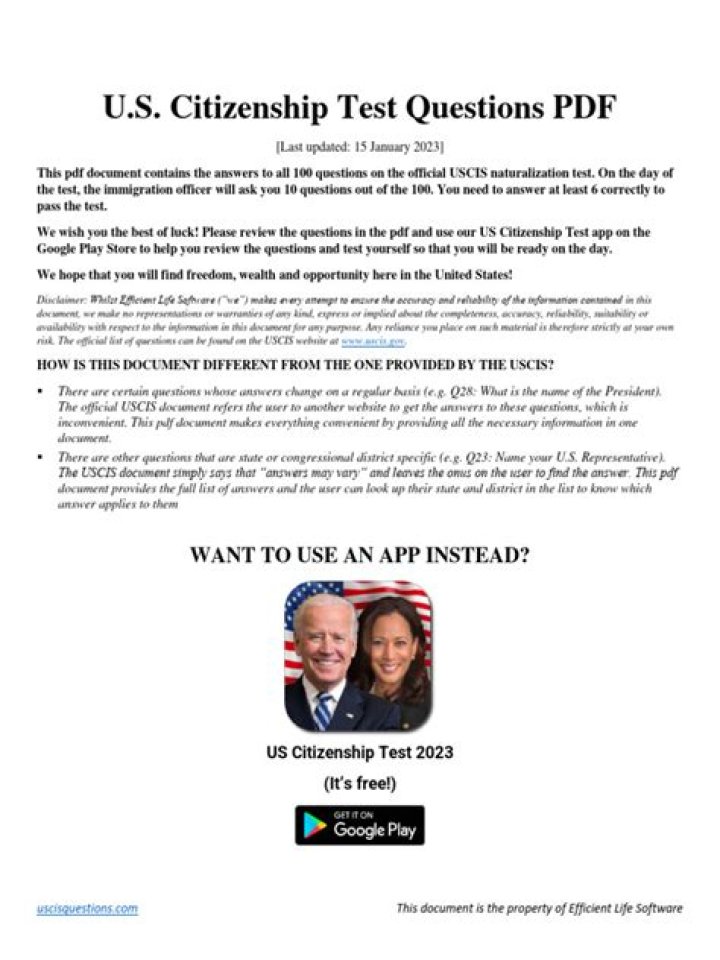 US Citizenship Test 100 Questions PDF: Complete Study Guide