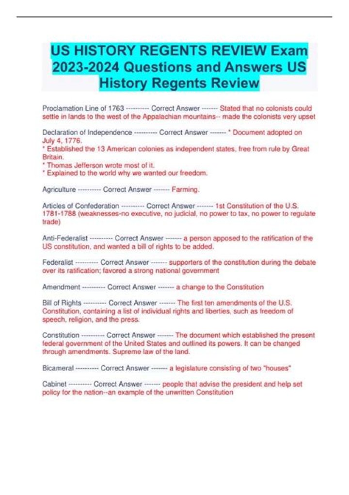 US History Regents Exam Questions by Topic PDF Guide