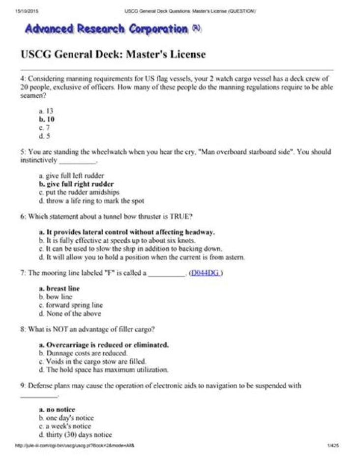 USCG Deck General Questions PDF: Expert Answers & Tips