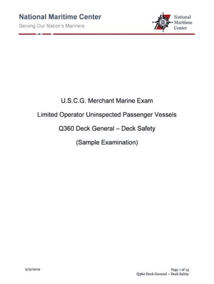 USCG Exam Questions and Answers PDF – Official Practice Set