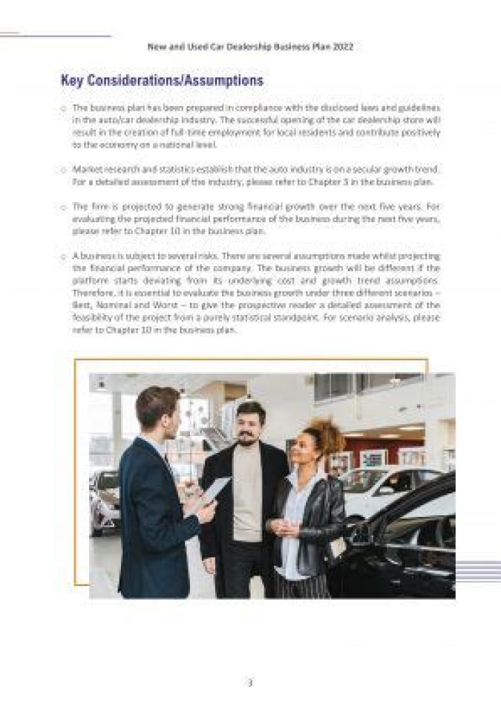 Used Car Dealership Business Plan PDF: Launch Your Profitable Venture