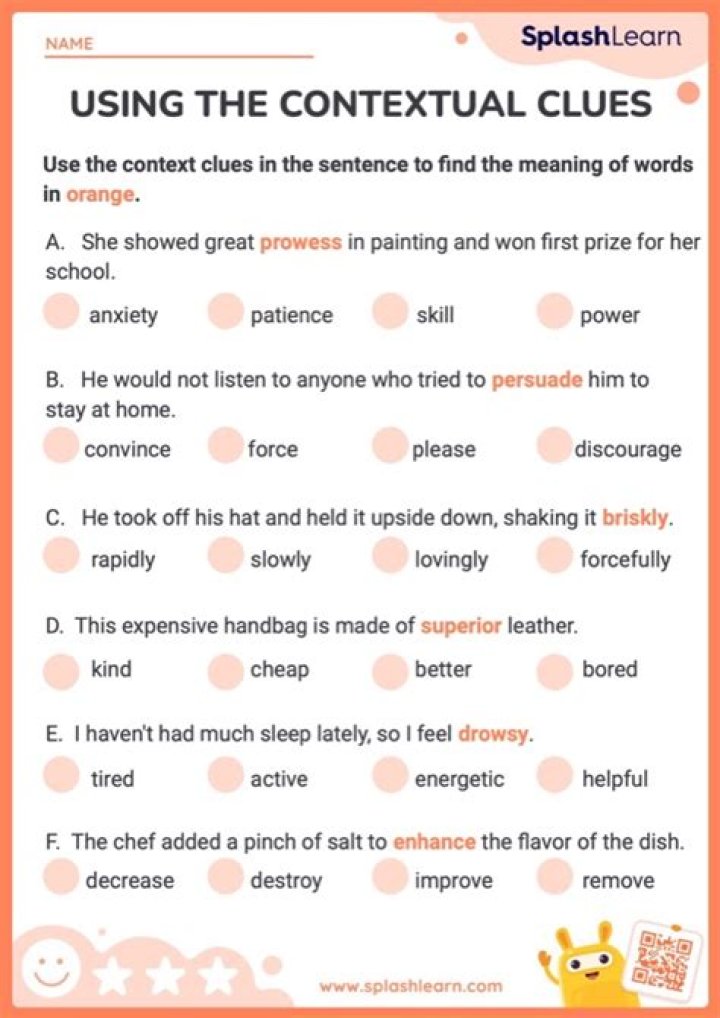 Master Vocabulary with Context Clues Worksheets PDF