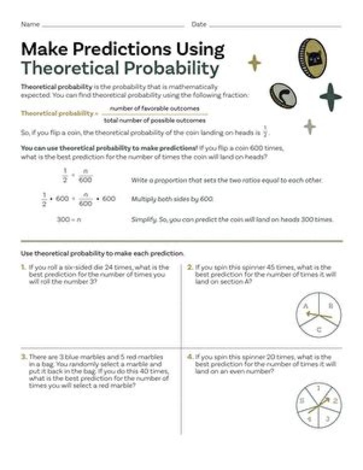 How to Use Probability for Predictions: Worksheet & Practice PDF