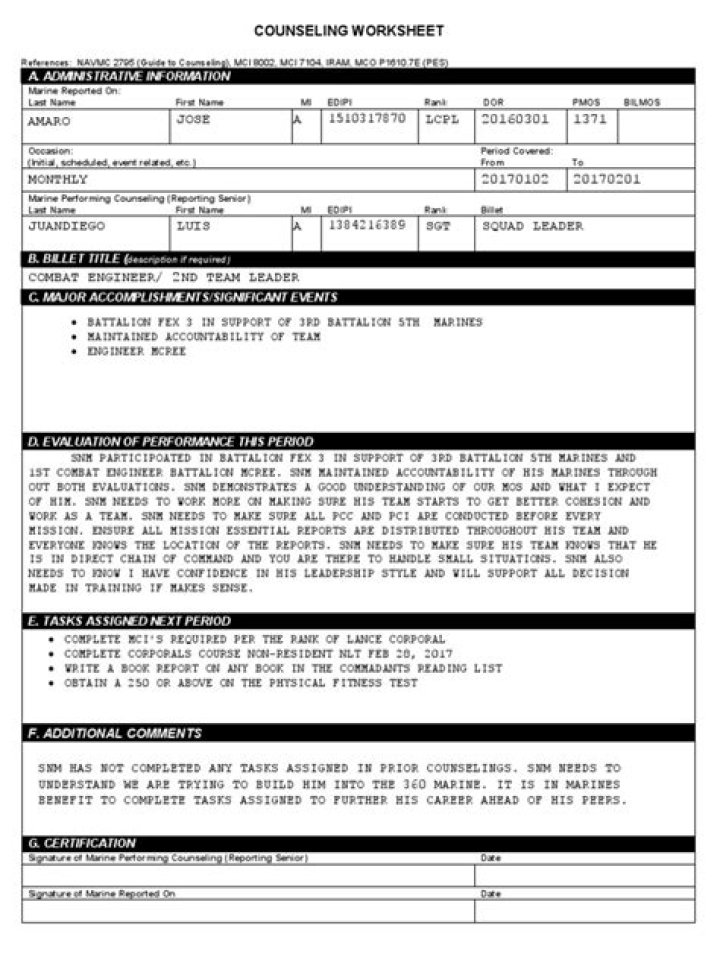 USMC Counseling Worksheet PDF: Free Download for Military Mental Health Support