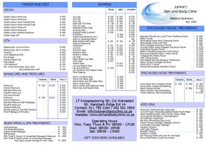 V Sparkle Clinic Price List PDF – Affordable Cosmetic Pricing Transparent
