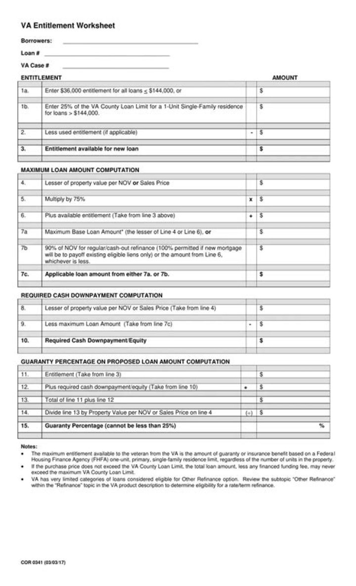 Free VA Entitlement Calculator Worksheet PDF for Easy Benefits Estimation