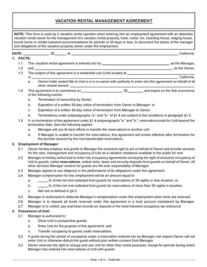Vacation Rental Management Contract PDF – Secure Your Rental Agreement