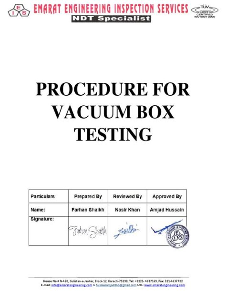Vacuum Test Procedure PDF: Step-by-Step Guide & Downloadable Report