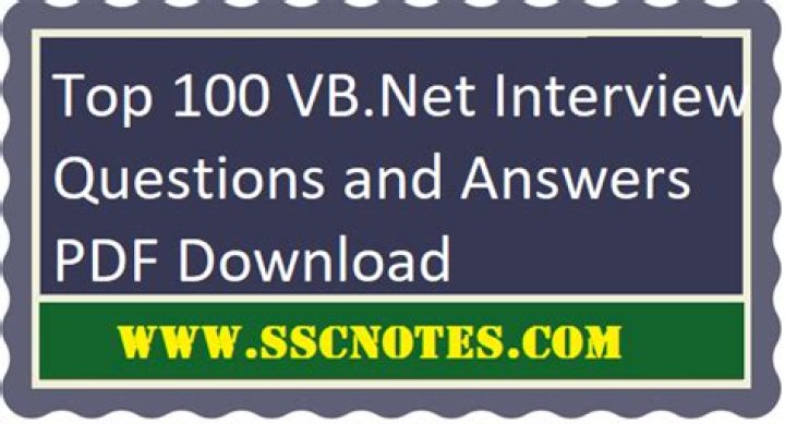 Top VB.NET Interview Questions & Answers PDF for Job Success