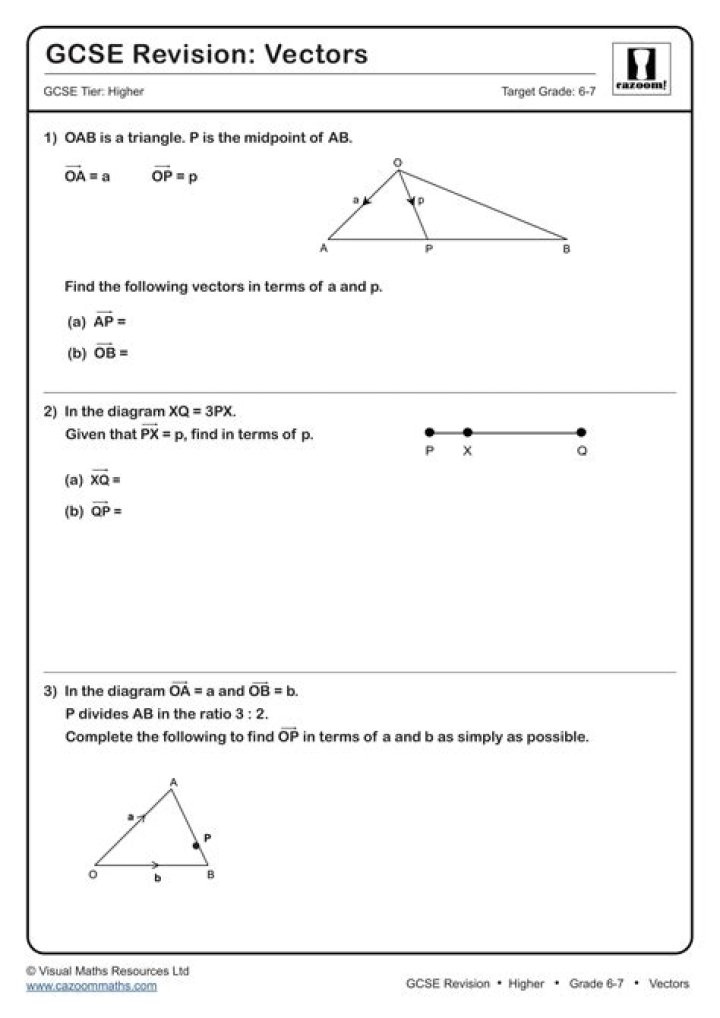 GCSE Vectors Questions and Answers PDF – Perfect Revision Resource