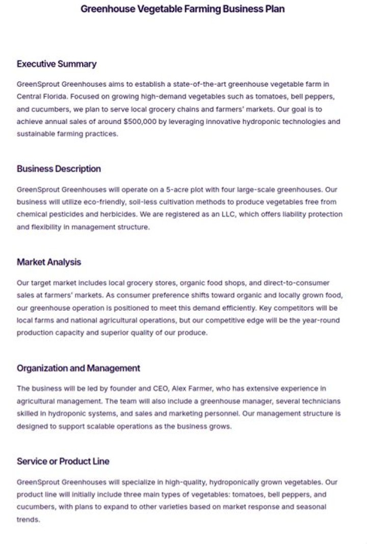 Download Your Vegetable Farm Business Plan PDF for Free