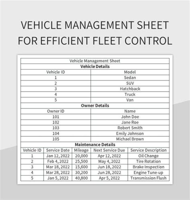 Free Download Free Excel Template for Vehicle Fleet Management