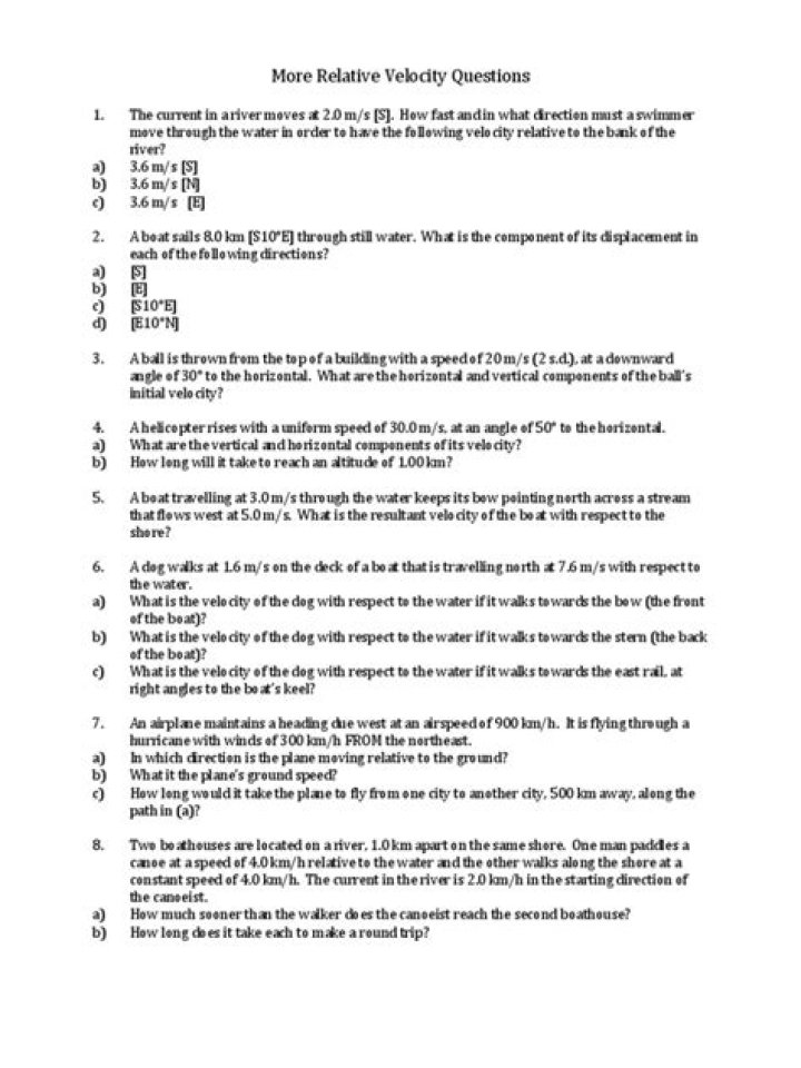 Velocity Questions and Answers PDF: Master Speed Metrics