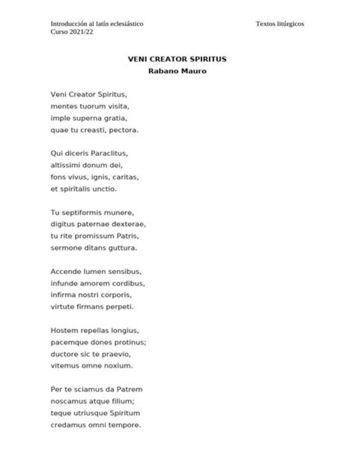 Veni Creator Spiritus Testo PDF: Sacred Hymn for Spiritual Renewal